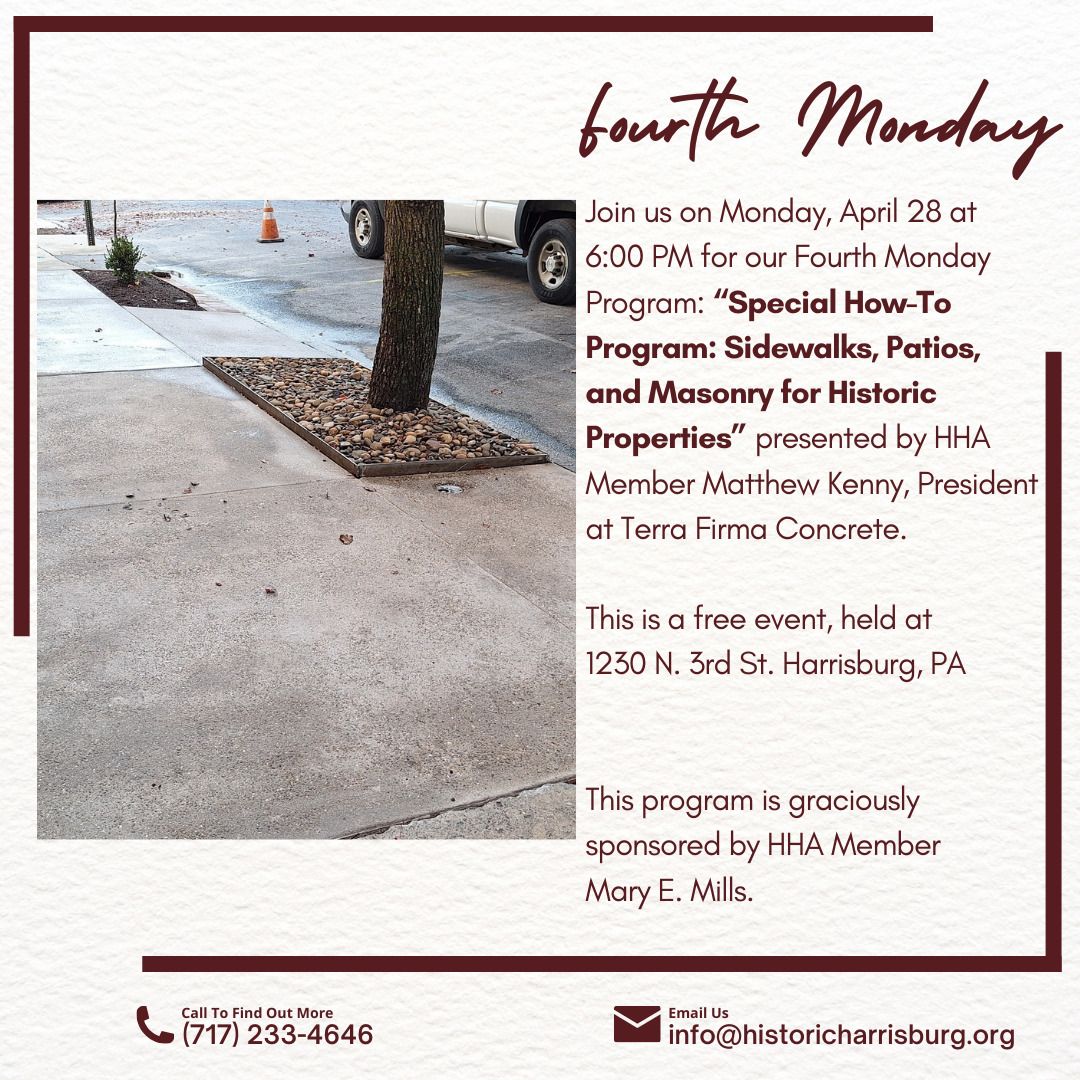 Special How-To Program: Sidewalks, Patios, and Masonry for Historic Properties